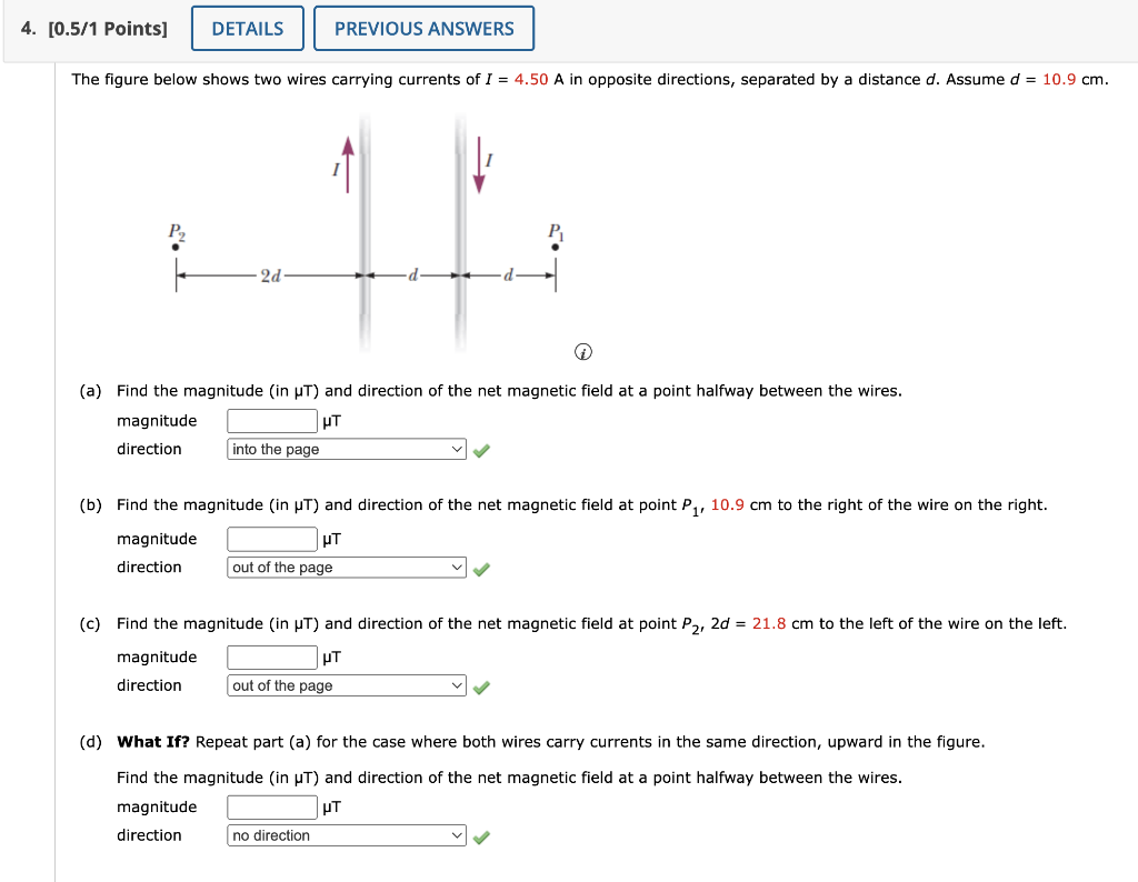 Solved The figure below shows two wires carrying currents of | Chegg.com