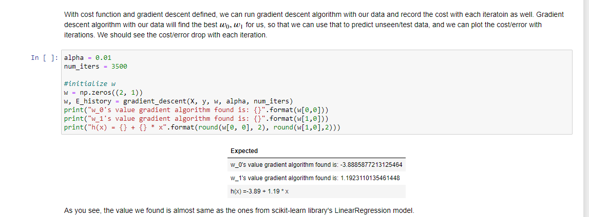 1.3.3 Gradient Descent Now, we need to implement the | Chegg.com