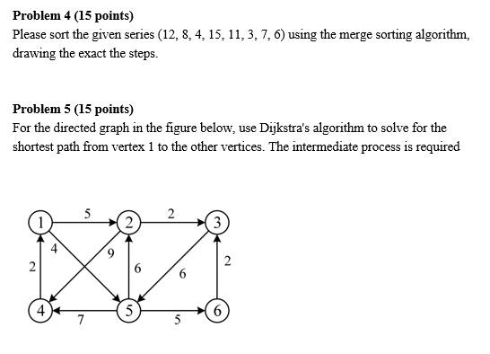 Solved Problem 4 (15 Points) Please Sort The Given Series | Chegg.com