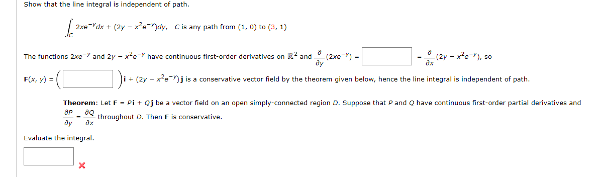 Solved Show that the line integral is independent of path. | Chegg.com