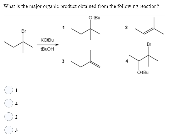 Solved What is the major organic product obtained from the | Chegg.com