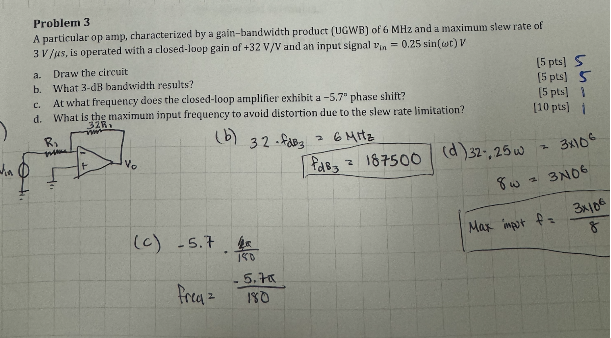 Solved Problem 3A particular op amp, characterized by a | Chegg.com