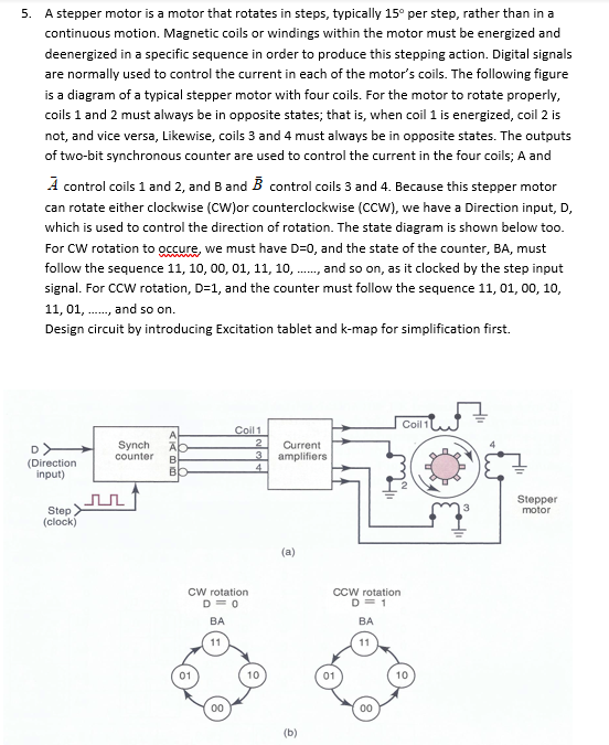 Solved 5. A stepper motor is a motor that rotates in steps, | Chegg.com