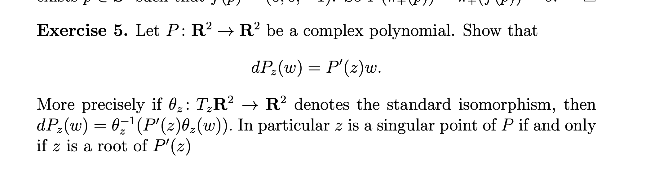 Exercise 5. Let P:R2→R2 be a complex polynomial. Show | Chegg.com
