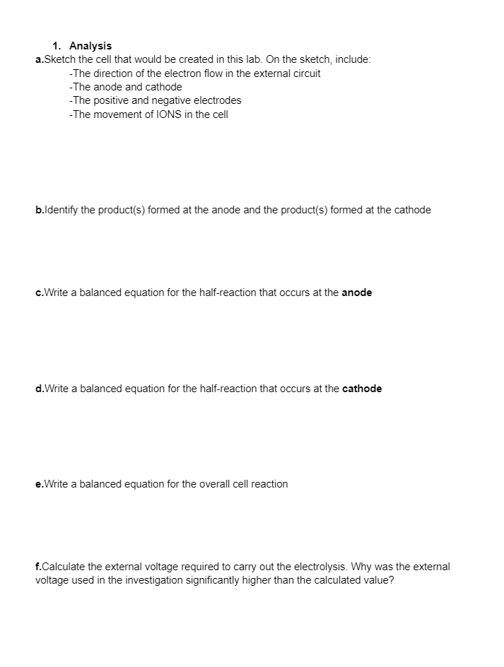 Solved Electrolysis Of Aqueous Potassium Iodide When An