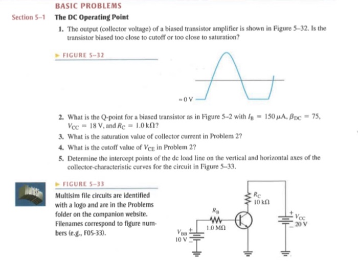 Solved BASIC PROBLEMS The DC Operating Point Section 5-1 1. | Chegg.com