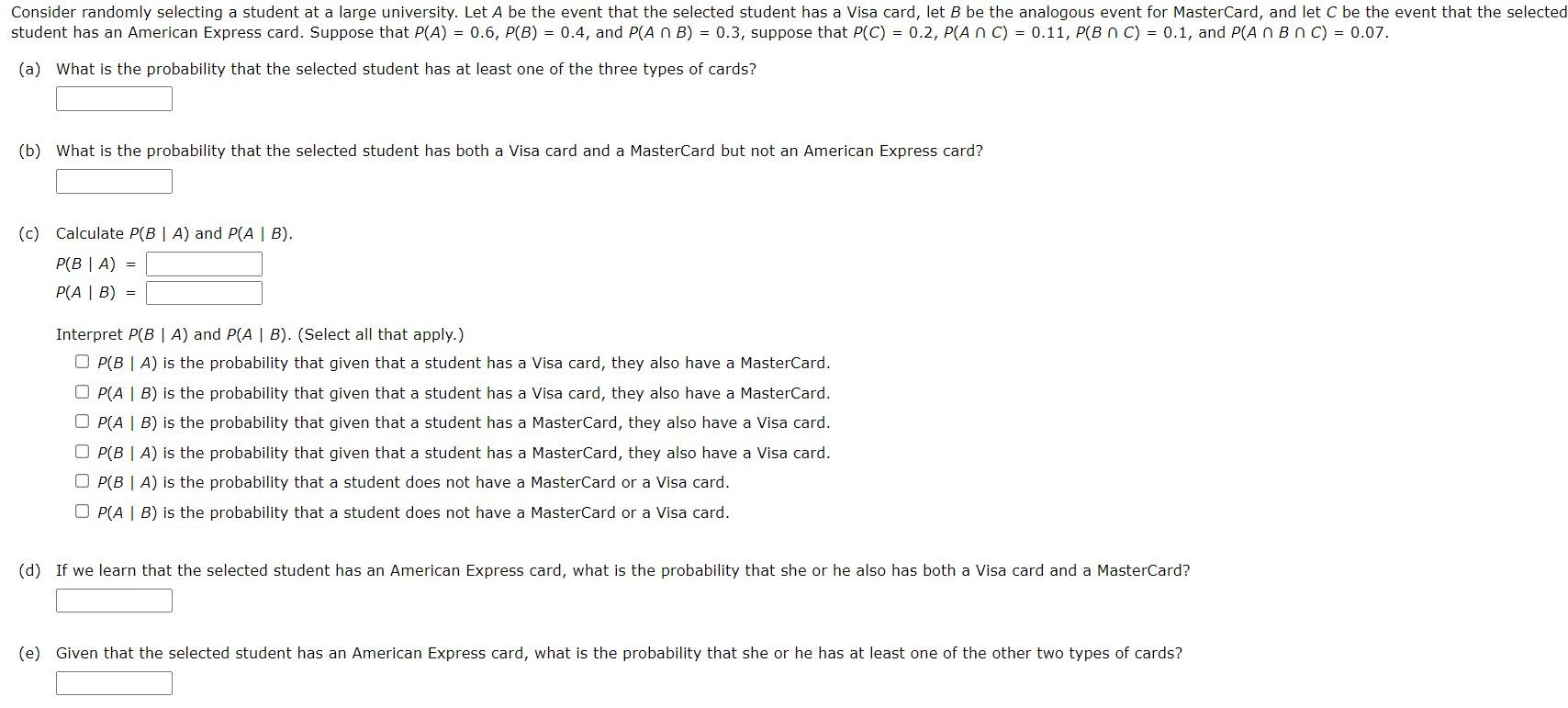 Solved (a) What is the probability that the selected student | Chegg.com