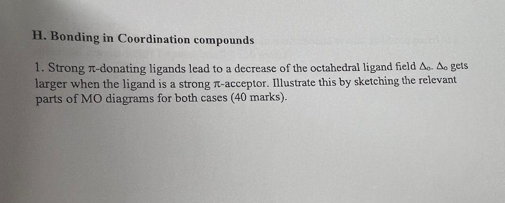 Solved B. Bonding In Coordination Compounds 1. Strong | Chegg.com