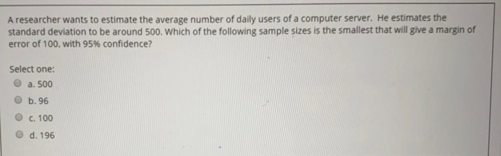 Solved A researcher wants to estimate the average number of | Chegg.com