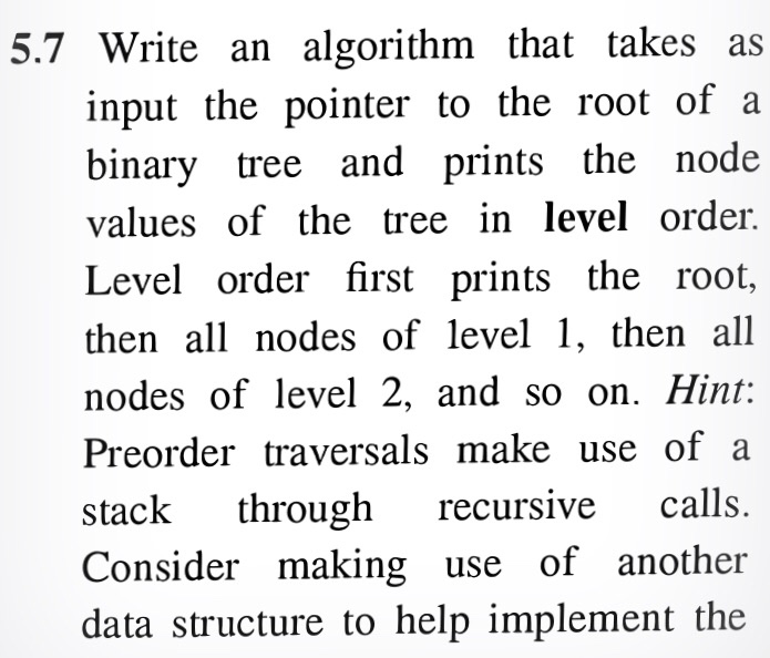 Solved 5.7 write an algorithm that takes as input the | Chegg.com