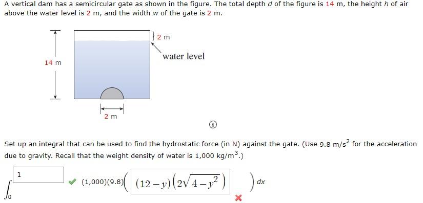 Solved A circular plate with radius 7 m is submerged | Chegg.com