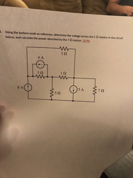 Solved Using the bottom node as reference, determine the | Chegg.com