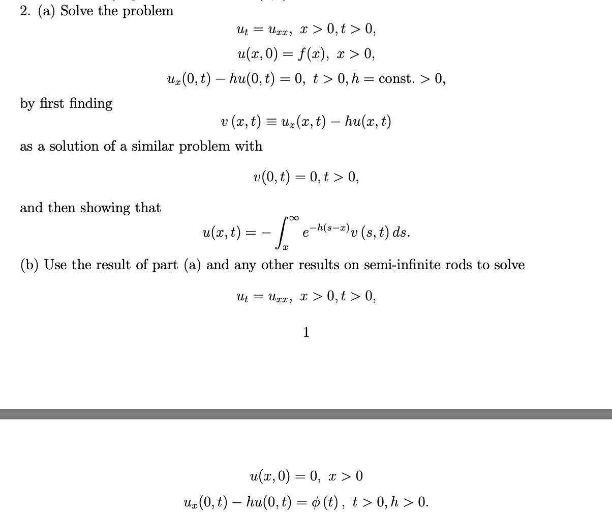 2 A Solve The Problem Ut Uza X 0 T 0 U X Chegg Com