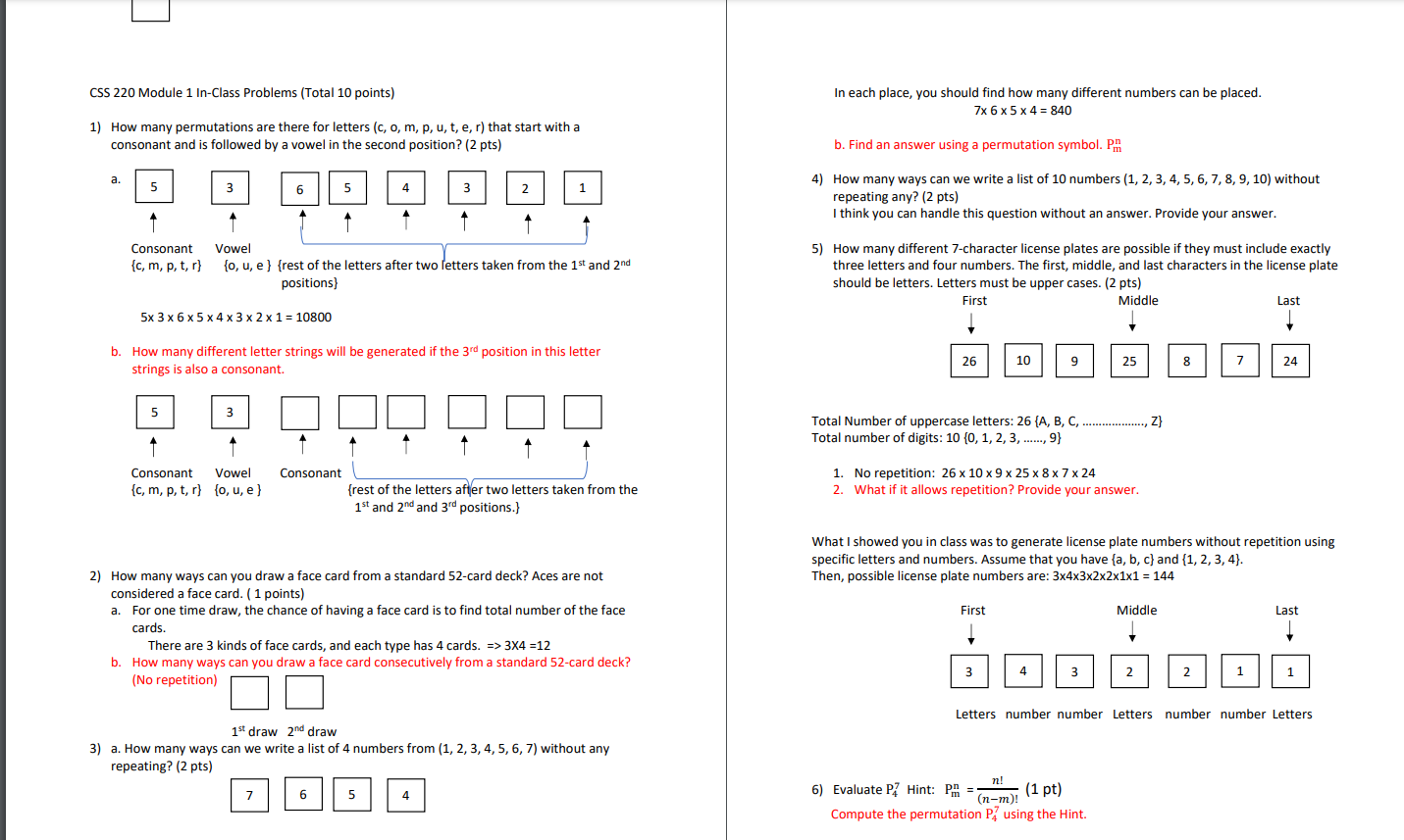 Solved Css 2 Module 1 In Class Problems Total 10 Points Chegg Com