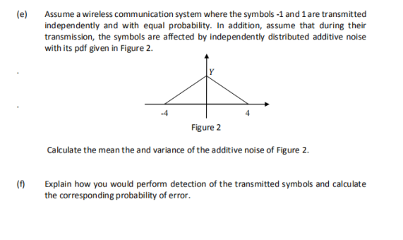 Solved ) (e) Assume a wireless communication system where | Chegg.com