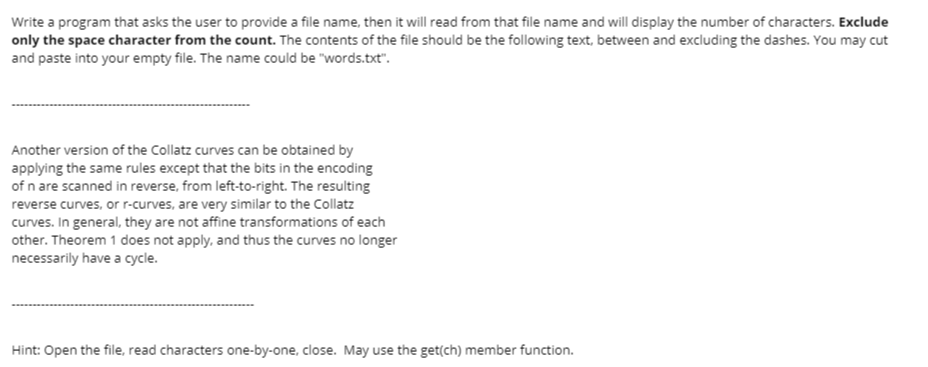 Solved Write a program that asks the user to provide a file | Chegg.com