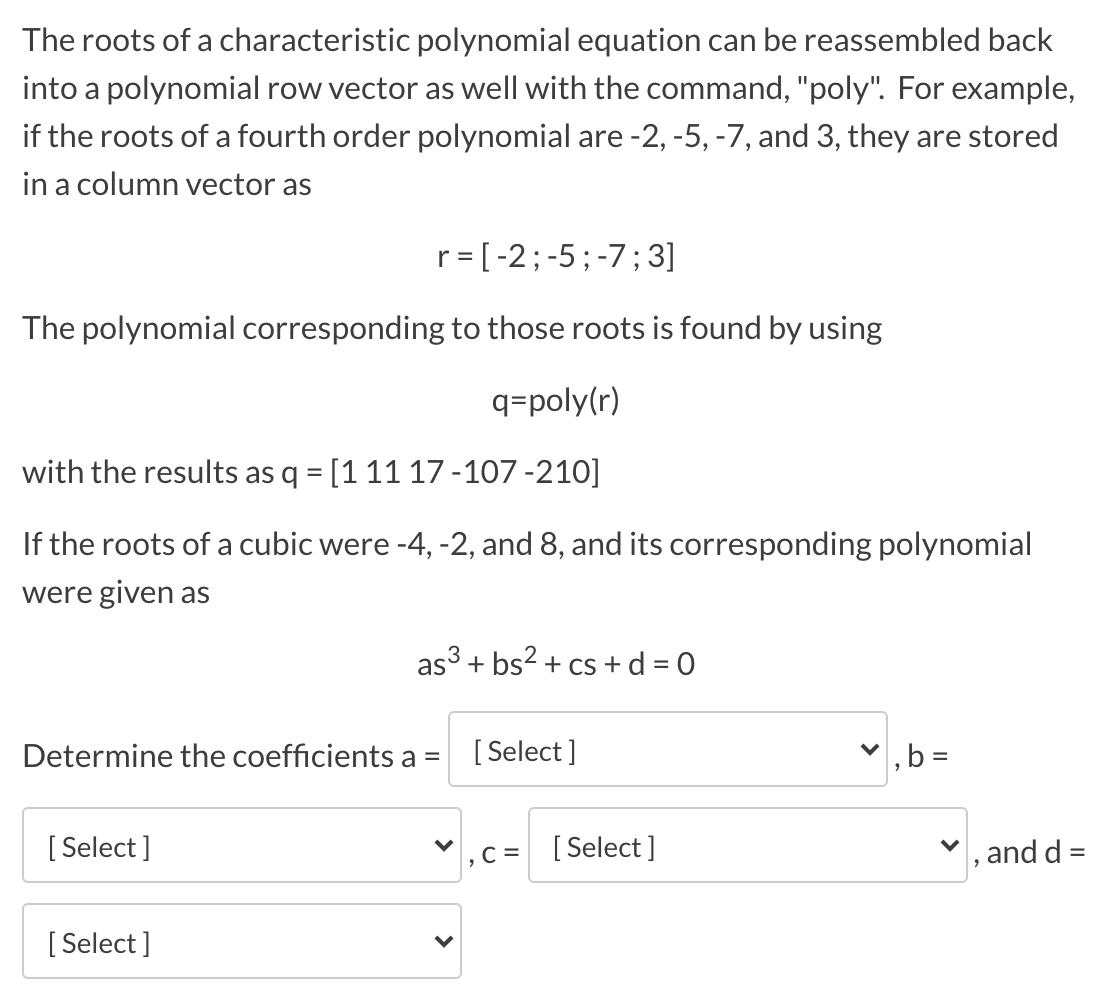 Solved Determine the coefficients a = | Chegg.com