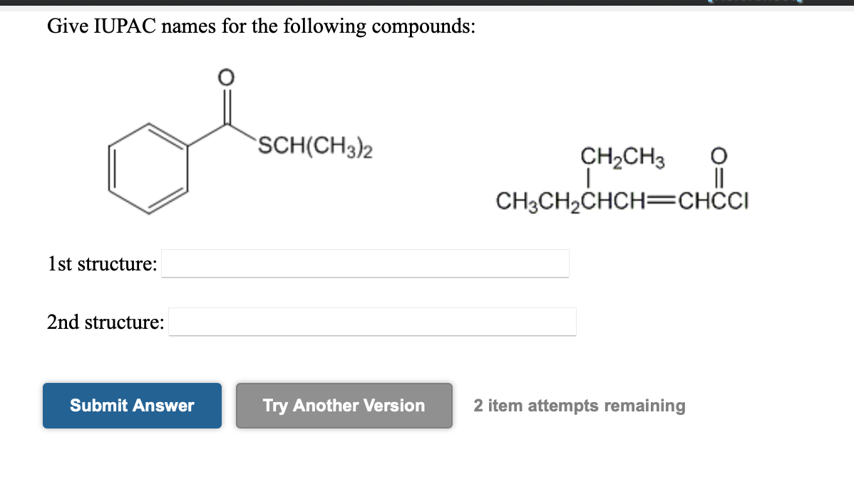 Solved Give IUPAC Names For The Following Compounds: | Chegg.com