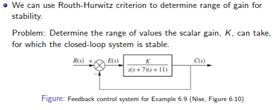 Solved We Can Use Routh-Hurwitz Criterion To Determine Range | Chegg.com