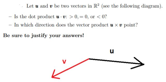 Solved Let u and v be two vectors in R2 (see the following | Chegg.com