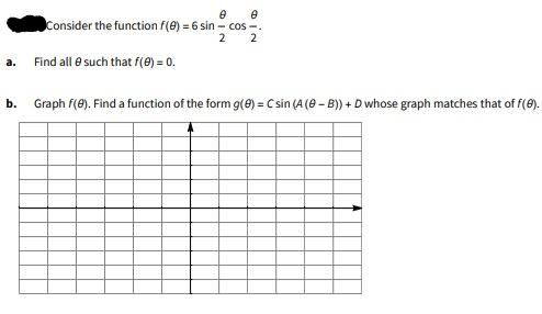Solved 8 8 Consider the function f(0) = 6 sin - cos -- 2 2 | Chegg.com