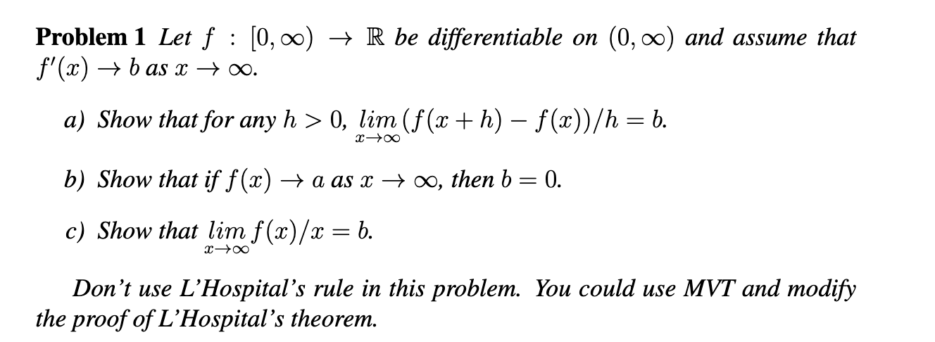 Solved Problem 1 Let F [0 ∞ →r Be Differentiable On 0 ∞