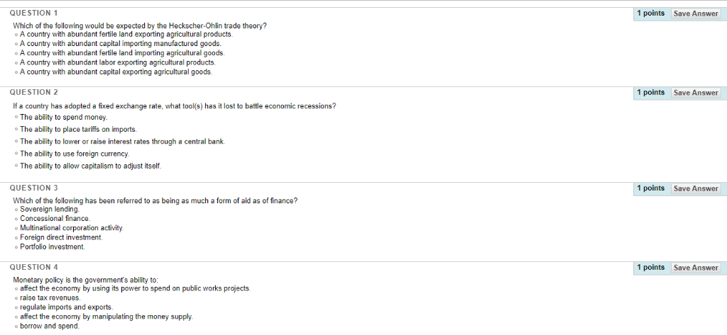 Solved QUESTION 1 1 points Save Answer Which of the | Chegg.com