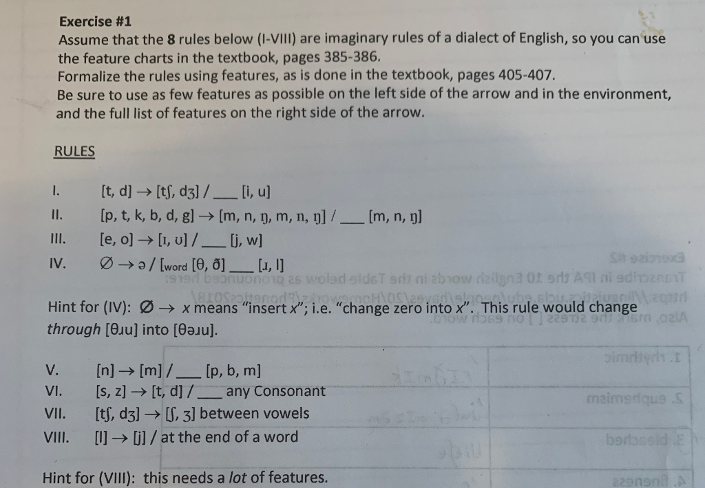 Exercise 1 Assume That The 8 Rules Below I Viii Chegg Com