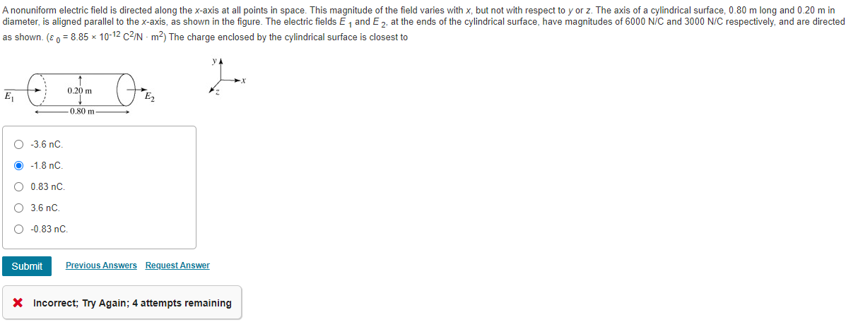 Solved A Nonuniform Electric Field Is Directed Along The 7525