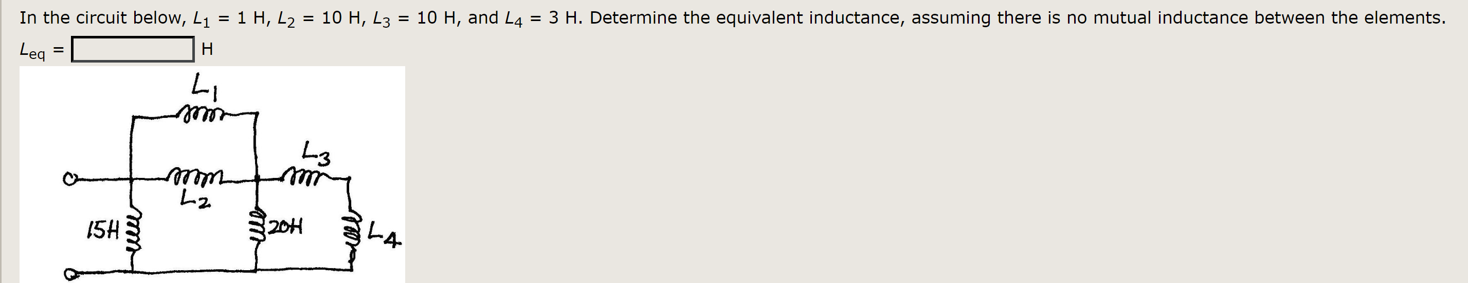 Solved In the circuit below, L1 = 1 H, L2 = 10 H, L3 = 10 H, | Chegg.com