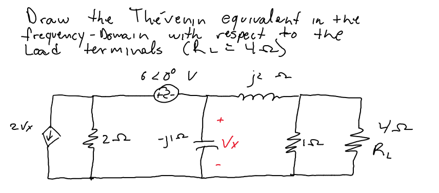 Solved Draw the Thevenin equivalent in the frequency - | Chegg.com