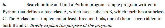 Solved A. Search online and find a Python program sample | Chegg.com