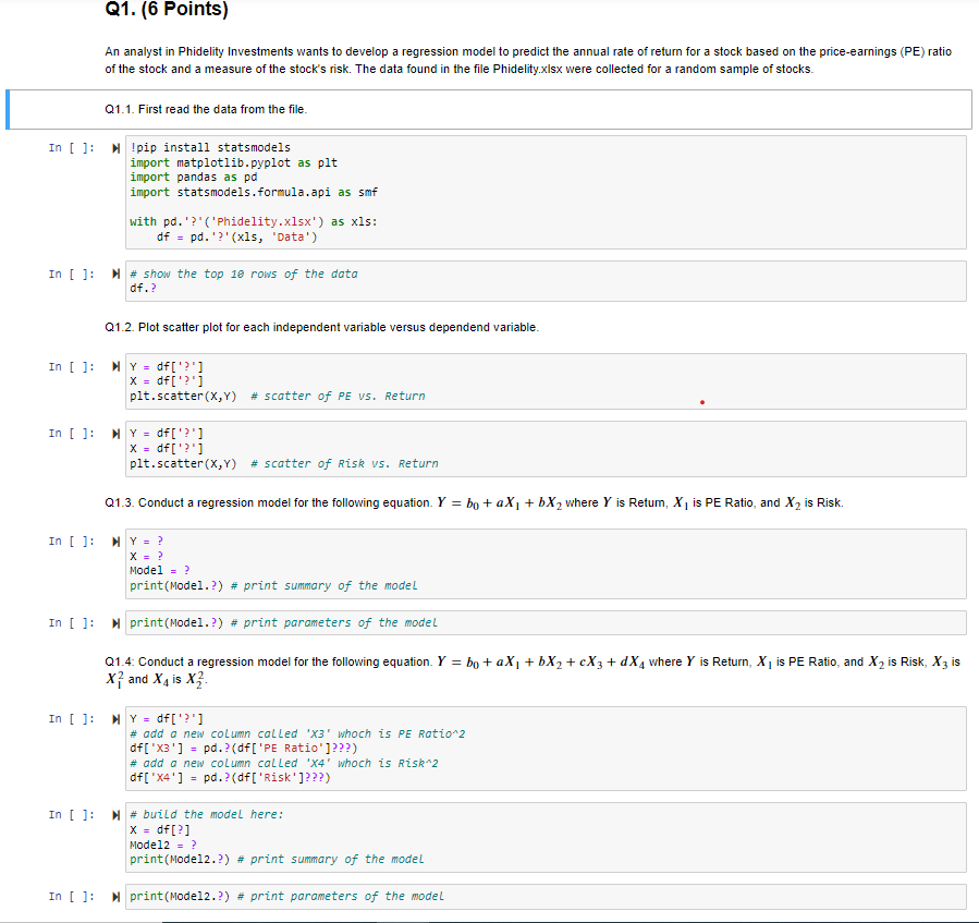 Solved Q1. (6 Points) An Analyst In Phidelity Investments | Chegg.com