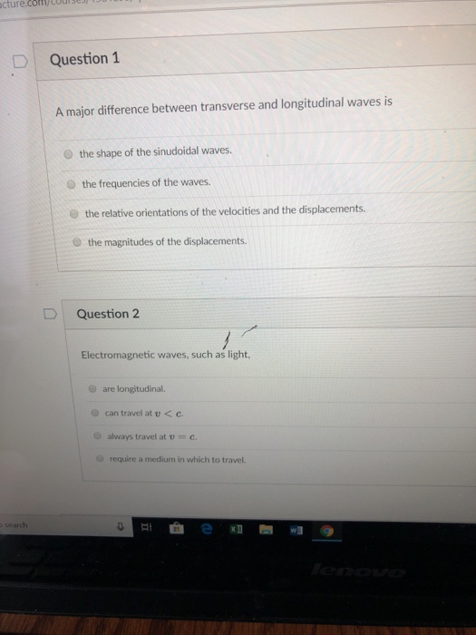 Solved cture.com/Loulse3) Question 1 A major difference | Chegg.com