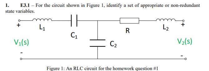Solved 1. E3.1 – For the circuit shown in Figure 1, identify | Chegg.com