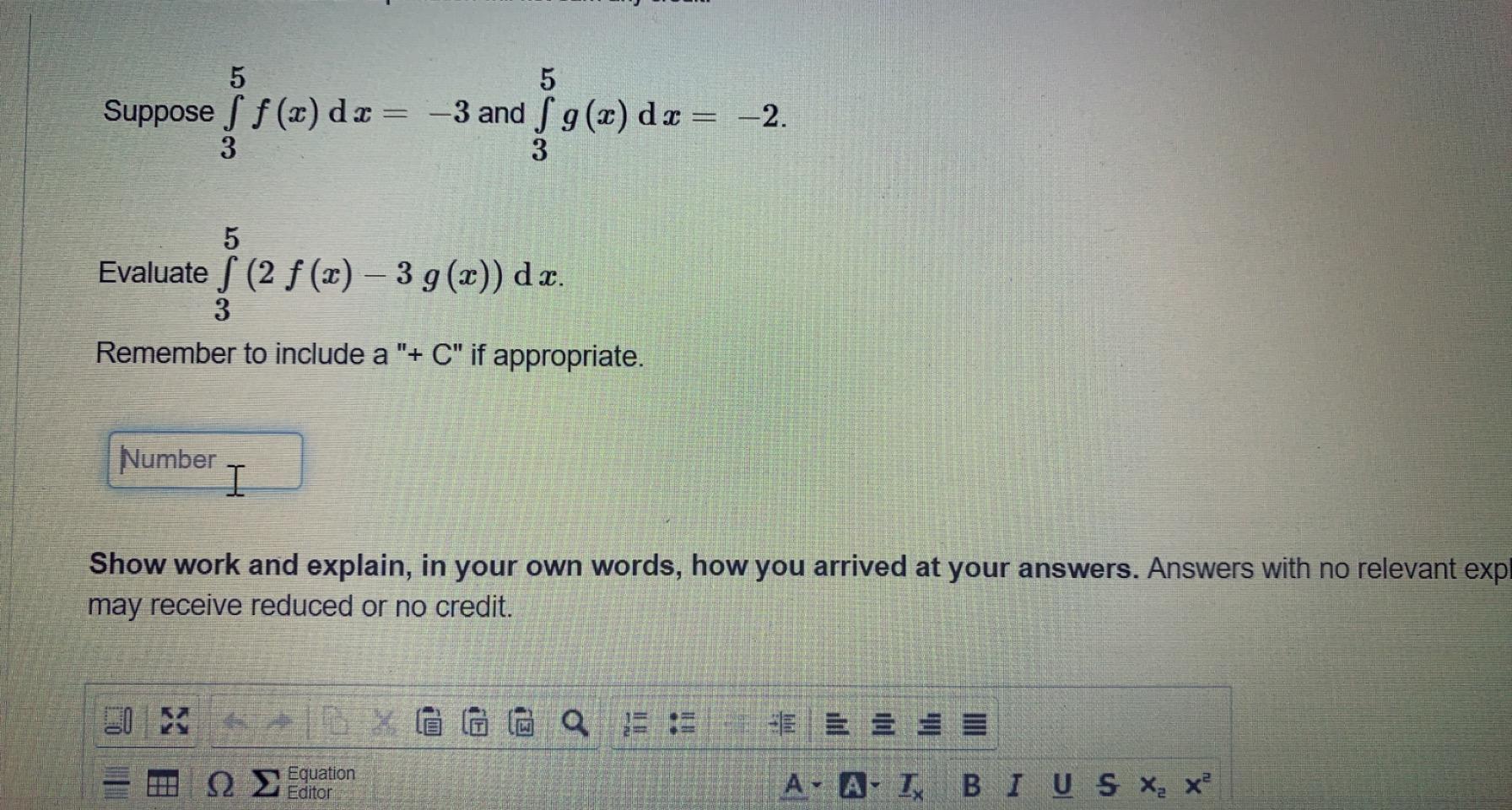 Solved Suppose ∫35f X Dx −3 And ∫35g X Dx −2 Evaluate