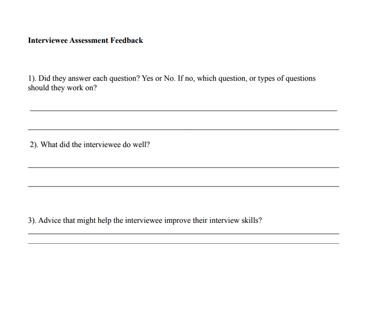 Solved Job Interview Rubric This Grading Sheet Assesses | Chegg.com