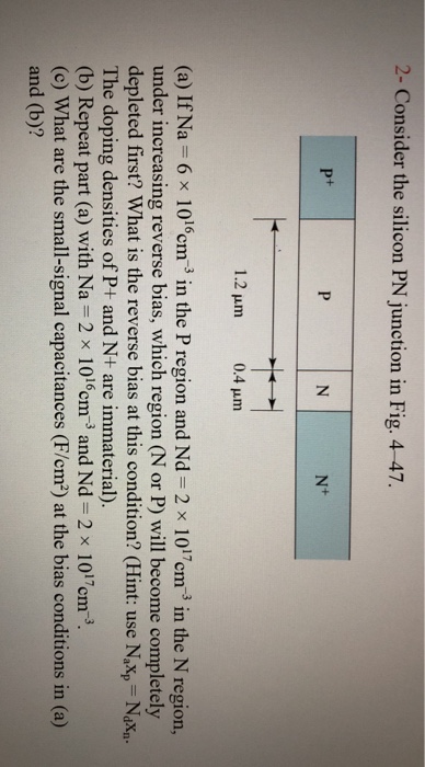 Solved 2- Consider the silicon PN junction in Fig. 4 47. P+ | Chegg.com