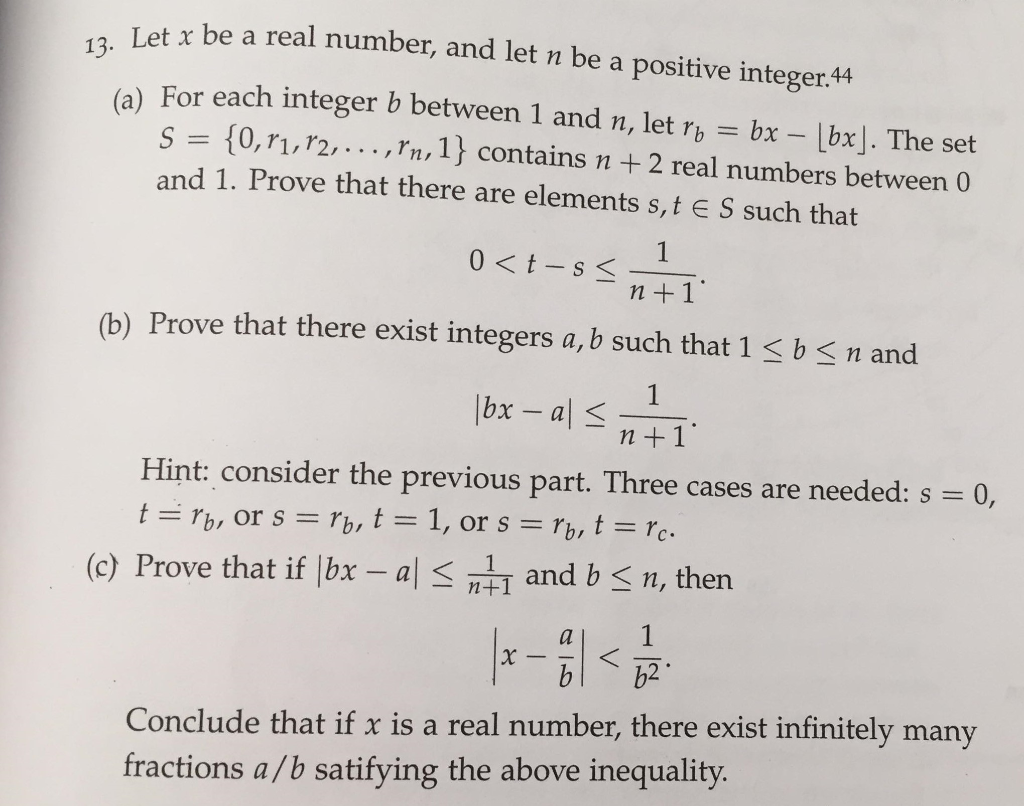 Solved 13 Let X Be A Real Number And Let N Be A Positive