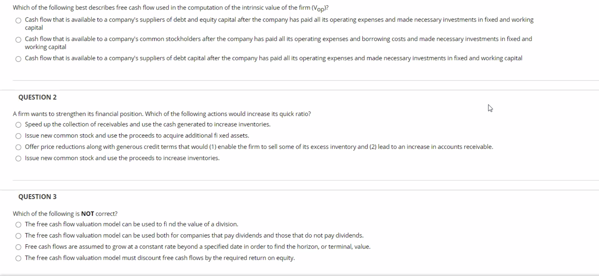 Solved Which of the following best describes free cash flow | Chegg.com