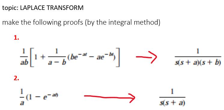 Solved Topic Laplace Transform Make The Following Proofs Chegg