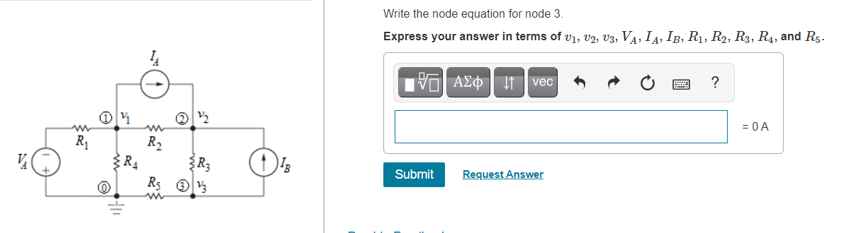 Solved Part A Write the node equation for node 1. Express | Chegg.com