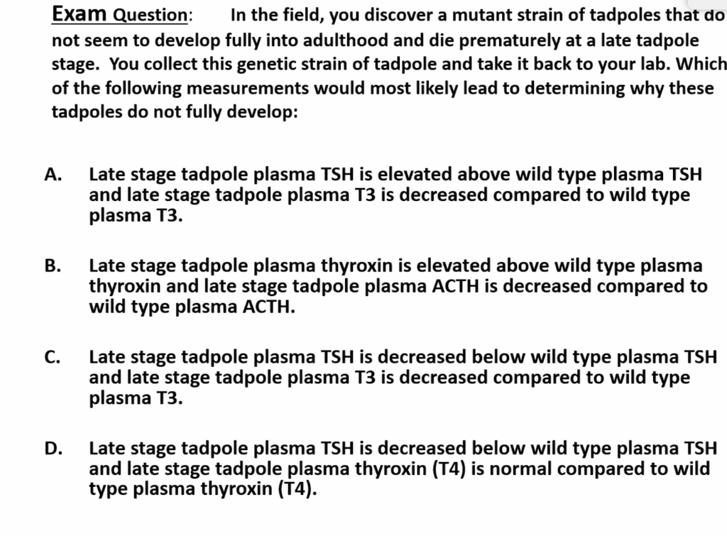 Solved Exam Question: In the field, you discover a mutant | Chegg.com