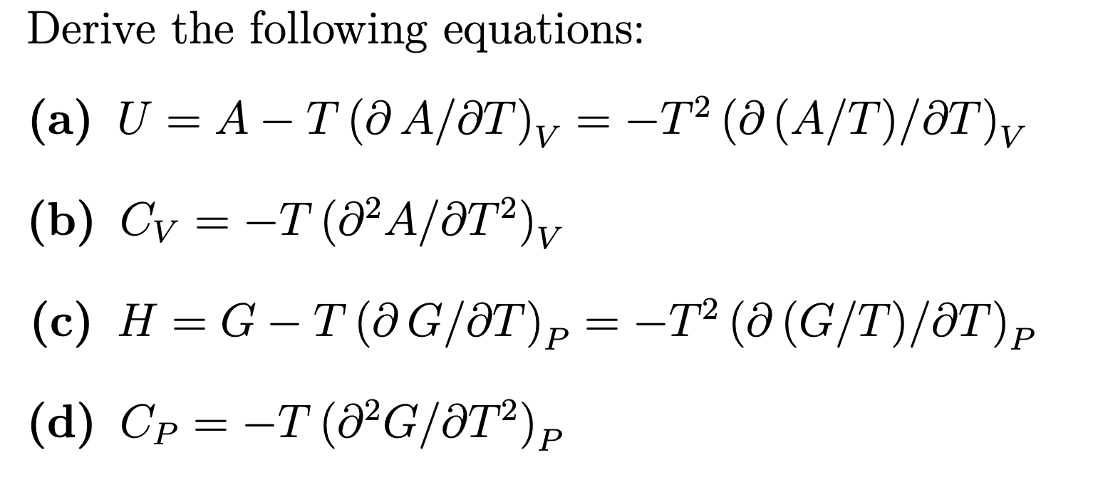 Solved Derive The Following | Chegg.com