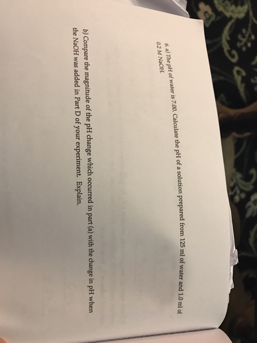 Solved The pH of water is 7.00. calculate the pH of a | Chegg.com