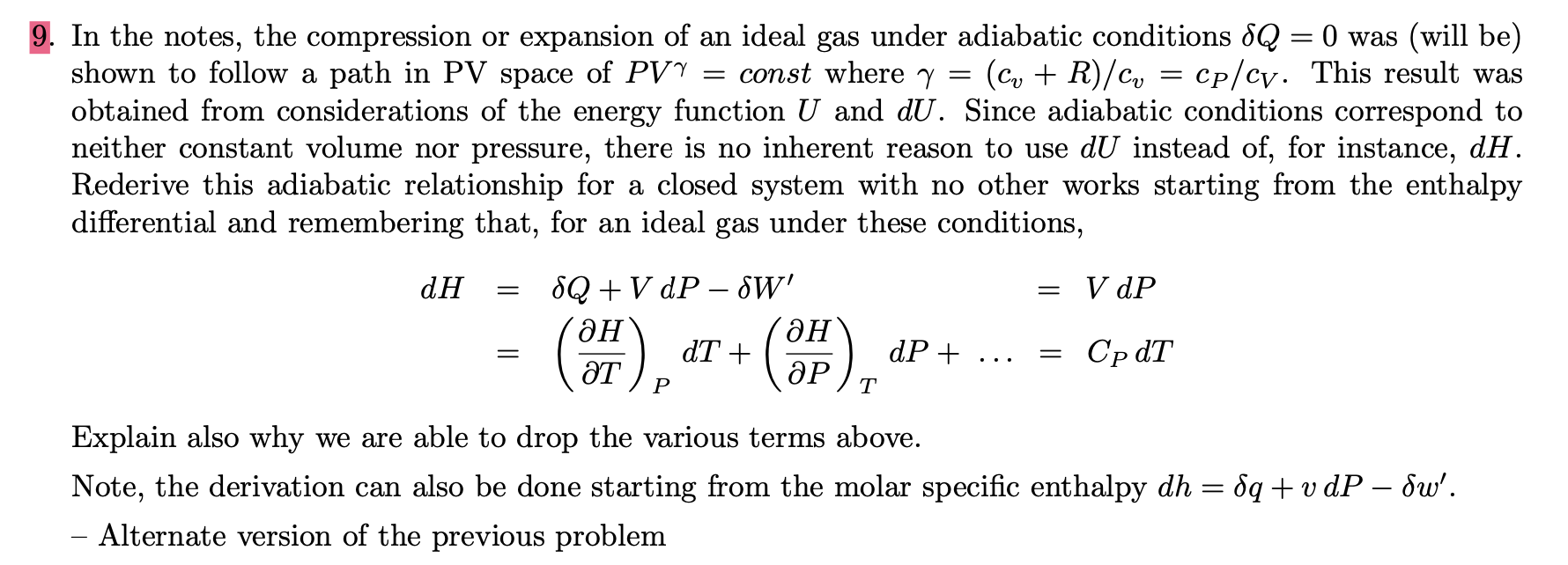 Solved = 9. In the notes, the compression or expansion of an | Chegg.com