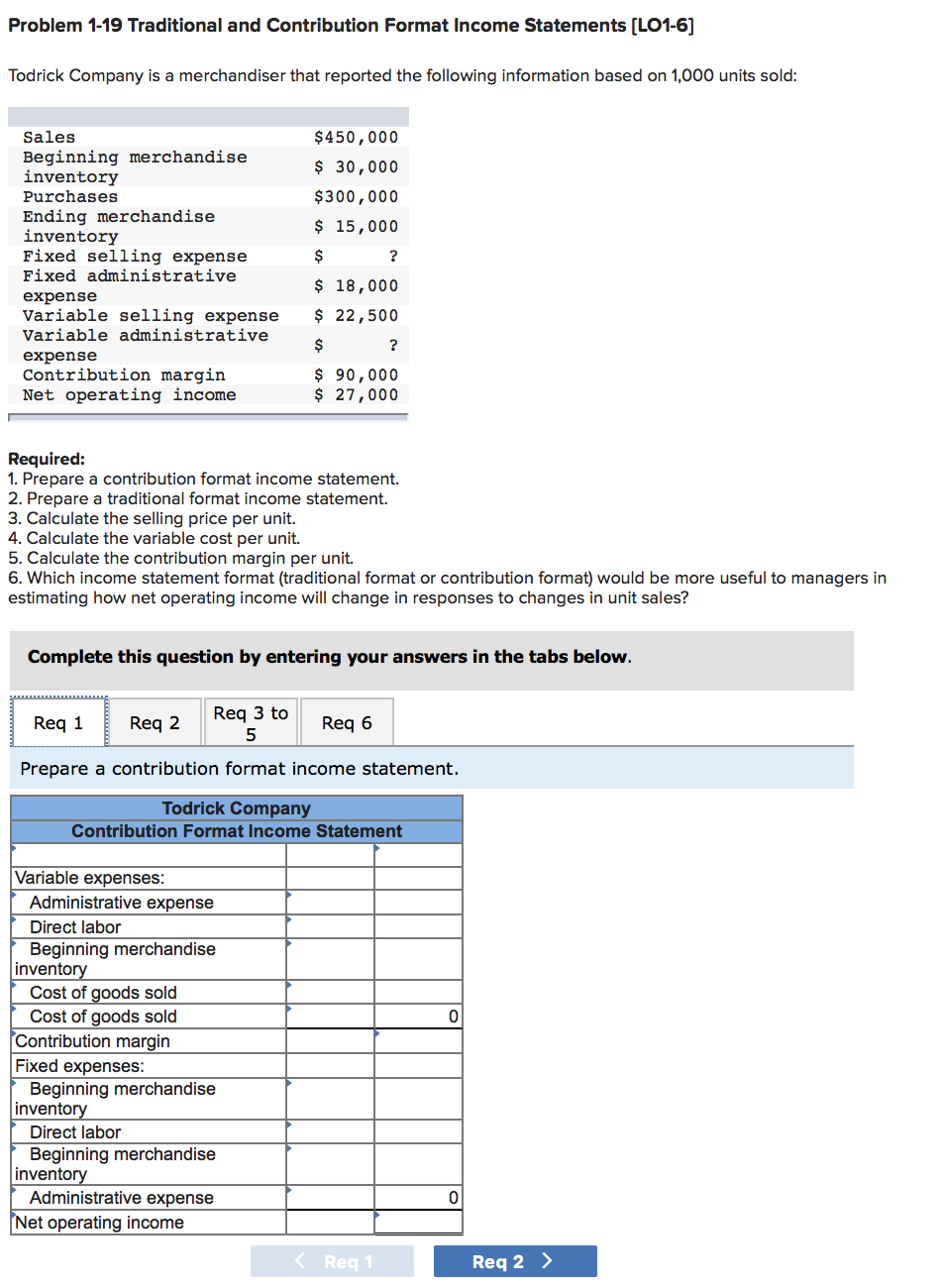 Solved Problem 119 Traditional and Contribution Format
