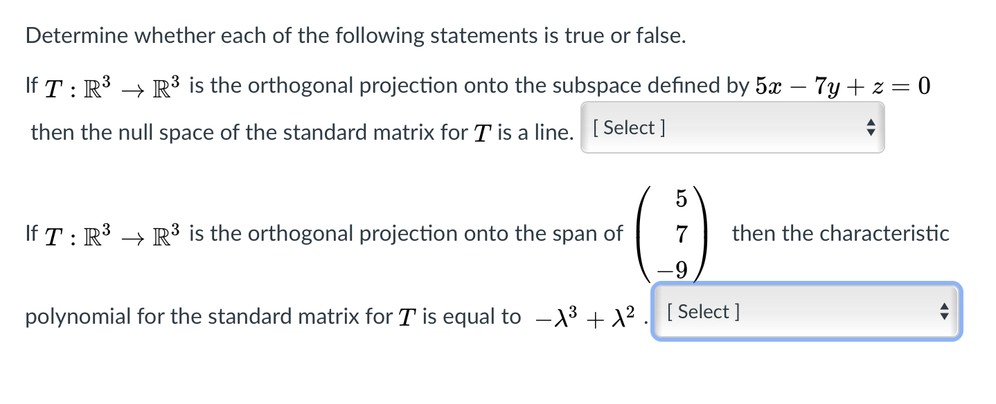 Solved Determine whether each of the following statements is | Chegg.com