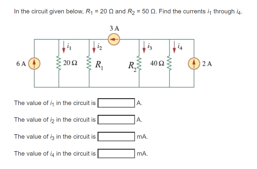 Solved In the circuit given below, R1 = 20 N and R2 = 50 12. | Chegg.com