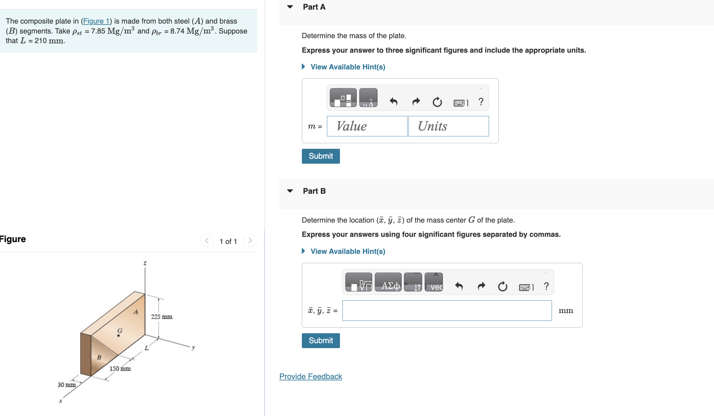 Solved The composite plate in (Figure 1) is made from both | Chegg.com